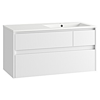 Mueble de lavabo Emma derecha (L x An x Al: 45 x 100 x 50 cm, Blanco Mate)