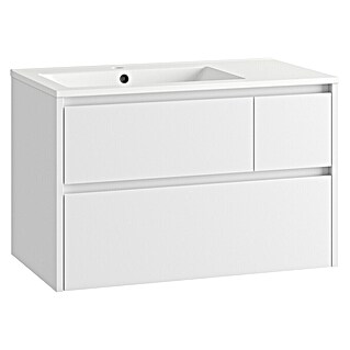 Mueble de lavabo Emma izquierda (L x An x Al: 45 x 80 x 50 cm, Blanco)