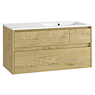 Mueble de lavabo Emma derecha (L x An x Al: 45 x 100 x 50 cm, Nogal)