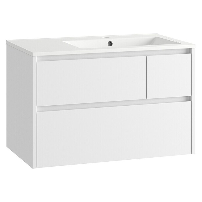 Mueble de lavabo Emma derecha (L x An x Al: 45 x 80 x 50 cm, Blanco Brillo) | BAUHAUS