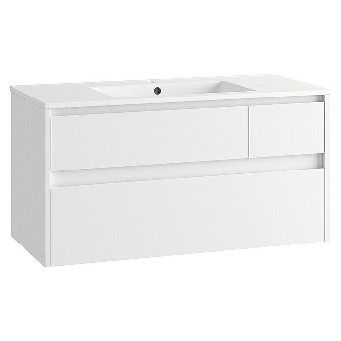 Mueble de lavabo Emma (L x An x Al: 45 x 100 x 50 cm, Blanco Brillo) | BAUHAUS