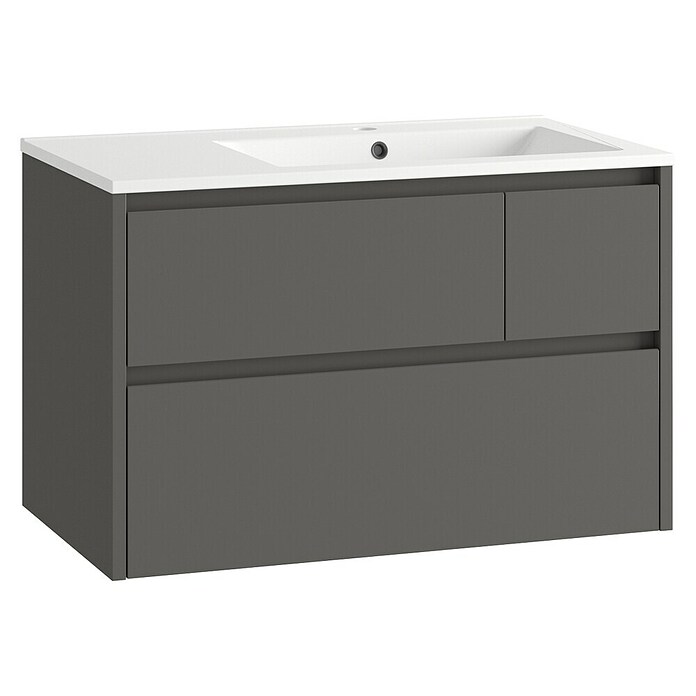 Mueble de lavabo Emma derecha (L x An x Al: 45 x 80 x 50 cm, Gris) | BAUHAUS