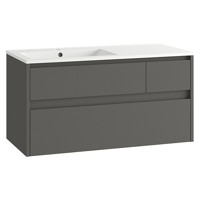 Mueble de lavabo Emma izquierda (L x An x Al: 45 x 100 x 50 cm, Gris) | BAUHAUS