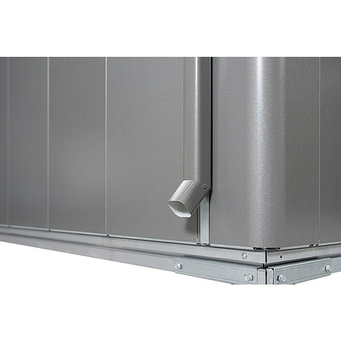 Biohort Neo Gerätehaus 1C (Außenbreite inkl. Dachüberstand: 292 cm, Außentiefe inkl. Dachüberstand: 180 cm, Stahl, Quarzgrau-Metallic, Doppeltür) | BAUHAUS