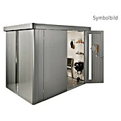 Biohort Neo Gerätehaus 1C (Außenbreite inkl. Dachüberstand: 292 cm, Außentiefe inkl. Dachüberstand: 180 cm, Stahl, Quarzgrau-Metallic, Doppeltür) | BAUHAUS