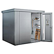 Biohort Neo Gerätehaus 4D (Außenbreite inkl. Dachüberstand: 348 cm, Außentiefe inkl. Dachüberstand: 348 cm, Stahl, Silber-Metallic, Doppeltür) | BAUHAUS