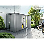 Biohort Neo Gerätehaus 1C (Außenbreite inkl. Dachüberstand: 292 cm, Außentiefe inkl. Dachüberstand: 180 cm, Stahl, Quarzgrau-Metallic, Doppeltür) | BAUHAUS