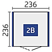 Biohort Neo Gerätehaus 2B (Außenbreite inkl. Dachüberstand: 236 cm, Außentiefe inkl. Dachüberstand: 236 cm, Stahl, Dunkelgrau Metallic, Doppeltür) | BAUHAUS