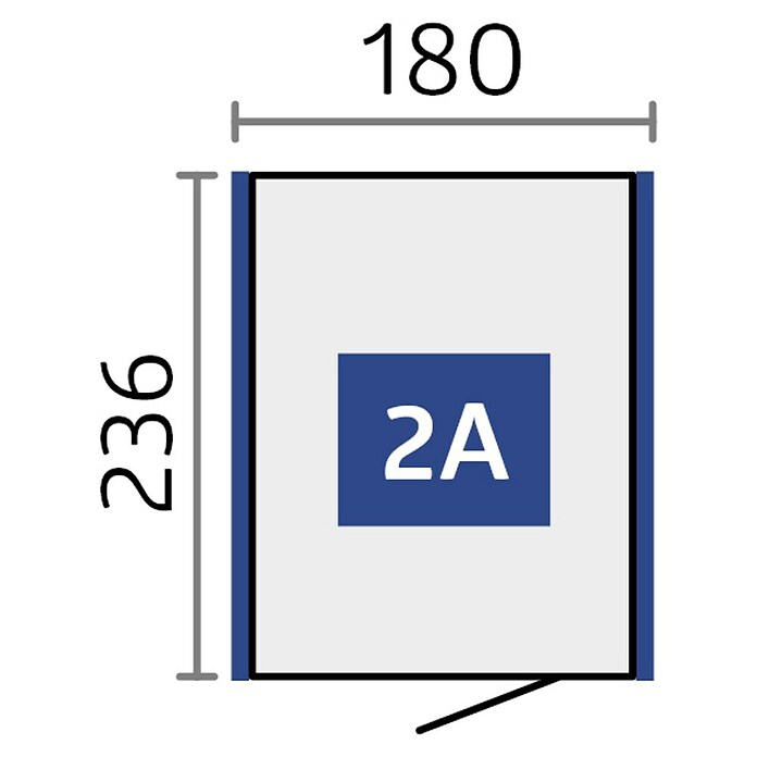 Biohort Neo Gerätehaus 2A (Außenbreite inkl. Dachüberstand: 180 cm, Außentiefe inkl. Dachüberstand: 236 cm, Stahl, Silber Metallic) | BAUHAUS