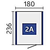 Biohort Neo Gerätehaus 2A (Außenbreite inkl. Dachüberstand: 180 cm, Außentiefe inkl. Dachüberstand: 236 cm, Stahl, Silber Metallic) | BAUHAUS