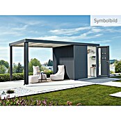 Biohort Neo Gerätehaus 1C (Außenbreite inkl. Dachüberstand: 292 cm, Außentiefe inkl. Dachüberstand: 180 cm, Stahl, Dunkelgrau-Metallic, Doppeltür) | BAUHAUS