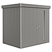 Biohort Neo Gerätehaus 1B (Außenbreite inkl. Dachüberstand: 236 cm, Außentiefe inkl. Dachüberstand: 180 cm, Stahl, Quarzgrau Metallic, Einzeltür) | BAUHAUS