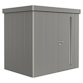 Biohort Neo Spremište 1B (Vanjska dimenzija uklj. krovni prevjes (Š x D): 236 x 180 cm, Čelik, Kvarc sivo, Jedna vrata)