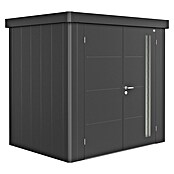 Biohort Neo Gerätehaus 1B (Außenbreite inkl. Dachüberstand: 236 cm, Außentiefe inkl. Dachüberstand: 180 cm, Stahl, Dunkelgrau Metallic, Doppeltür) | BAUHAUS