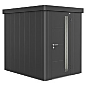 Biohort Neo Gerätehaus 2A (Außenbreite inkl. Dachüberstand: 180 cm, Außentiefe inkl. Dachüberstand: 236 cm, Stahl, Dunkelgrau Metallic, Einzeltür) | BAUHAUS