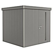 Biohort Neo Gerätehaus 2B (Außenbreite inkl. Dachüberstand: 236 cm, Außentiefe inkl. Dachüberstand: 236 cm, Stahl, Quarzgrau Metallic, Einzeltür) | BAUHAUS