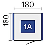 Biohort Neo Gerätehaus 1A (Außenbreite inkl. Dachüberstand: 180 cm, Außentiefe inkl. Dachüberstand: 180 cm, Stahl, Silber Metallic, Einzeltür) | BAUHAUS