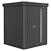 Biohort Neo Gerätehaus 1A (Außenbreite inkl. Dachüberstand: 180 cm, Außentiefe inkl. Dachüberstand: 180 cm, Stahl, Dunkelgrau Metallic, Einzeltür) | BAUHAUS