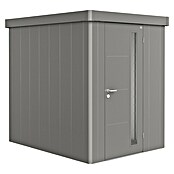 Biohort Neo Gerätehaus 2A (Außenbreite inkl. Dachüberstand: 180 cm, Außentiefe inkl. Dachüberstand: 236 cm, Stahl, Quarzgrau Metallic, Einzeltür) | BAUHAUS