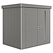 Biohort Neo Gerätehaus 1B (Außenbreite inkl. Dachüberstand: 236 cm, Außentiefe inkl. Dachüberstand: 180 cm, Stahl, Quarzgrau Metallic, Doppeltür) | BAUHAUS