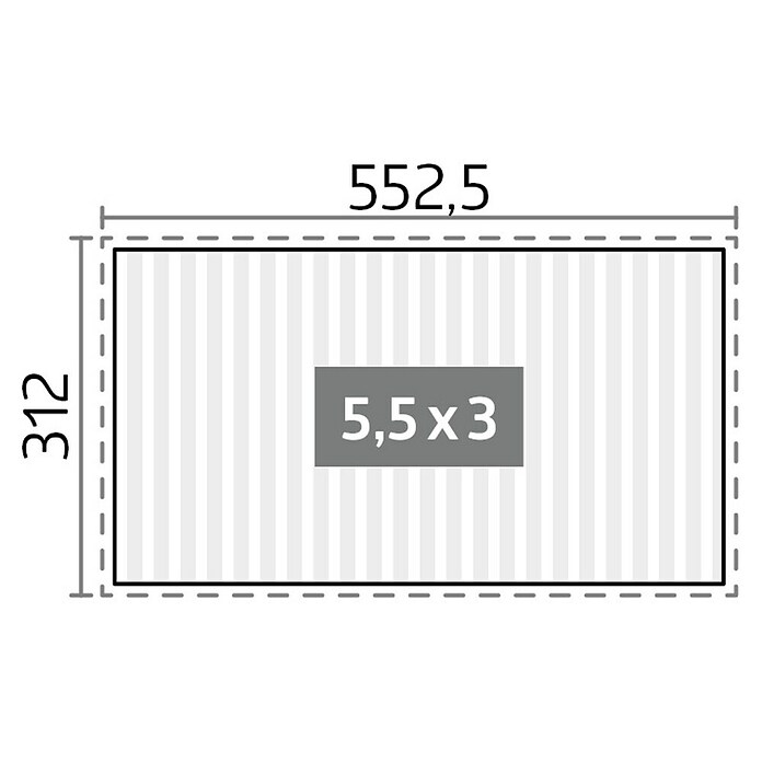 Biohort Lamellenpavillon Gr. 5,5 (B x T: 552,5 x 312 cm, Quarzgrau/Silber Metallic, Material Gestell: Stahl) | BAUHAUS