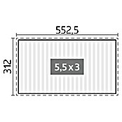Biohort Lamellenpavillon Gr. 5,5 (B x T: 552,5 x 312 cm, Quarzgrau/Silber Metallic, Material Gestell: Stahl) | BAUHAUS
