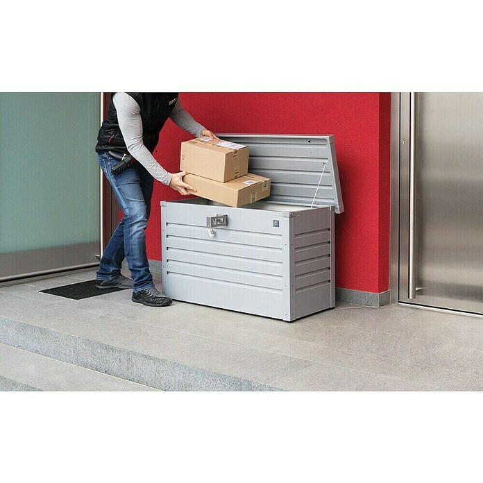 Biohort Paketbox 100 (L x B x H: 101 x 46 x 61 cm, Silbermetallic) | BAUHAUS