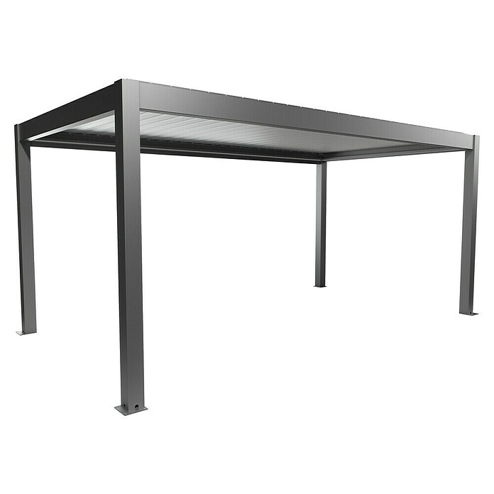 Biohort Lamellenpavillon Gr. 5,5 (B x T: 552,5 x 312 cm, Quarzgrau/Silber Metallic, Material Gestell: Stahl) | BAUHAUS