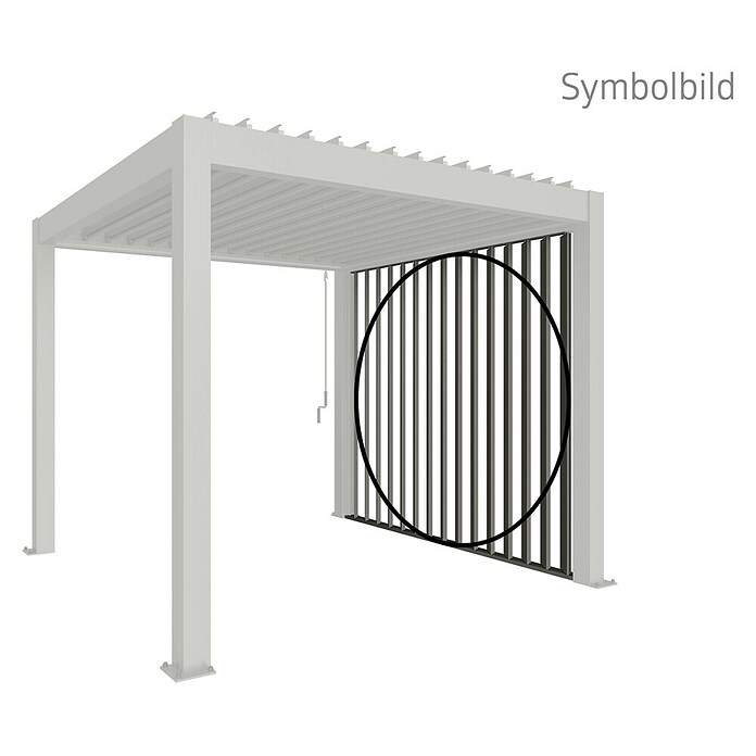Biohort Seitenwand (Passend für Biohort Pergola Lamellenpavillon Gr. 2, Quarzgrau Metallic) | BAUHAUS