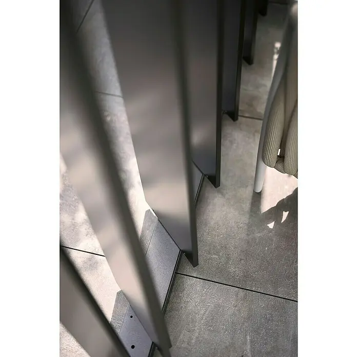 Biohort Lamellenpavillon - B x T: 404,5 mm x 367,5 cm, Dunkelgrau Metallic, Material Gestell: Stahl - Anthrazitfarbener Metall-Sichtschutz mit vertikalen Lamellen.