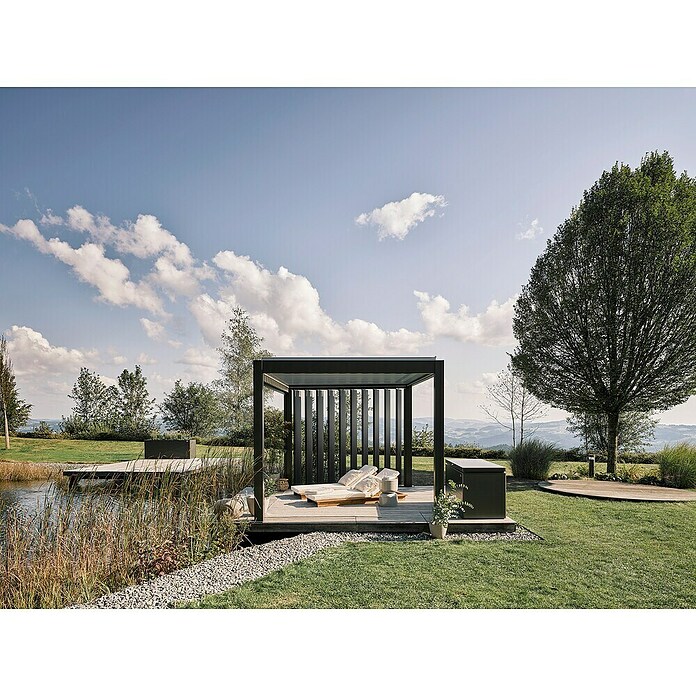 Biohort Seitenwand (Passend für Biohort Pergola Lamellenpavillon Gr. 2, Quarzgrau Metallic) | BAUHAUS