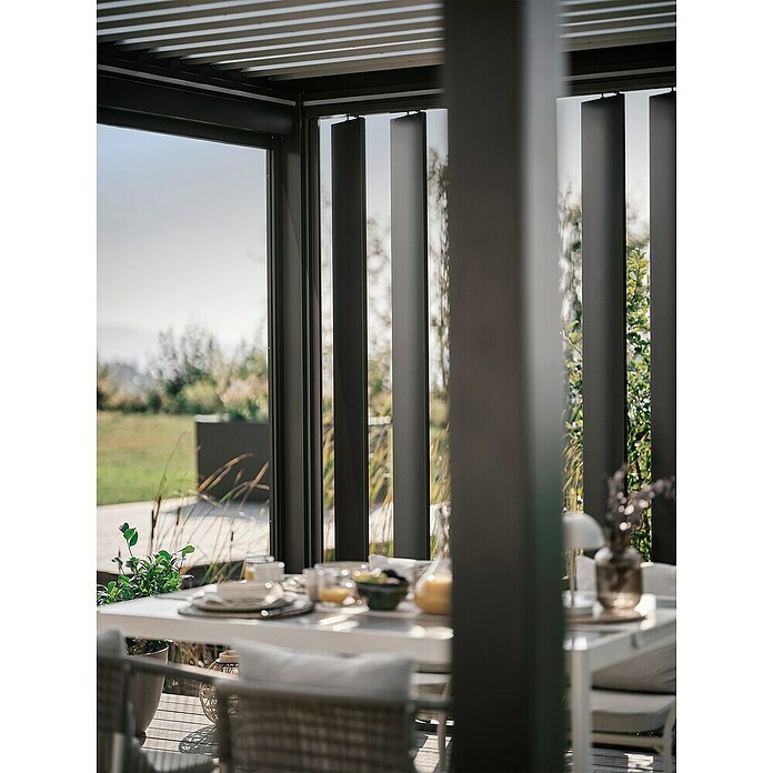 Biohort Lamellenpavillon Gr. 4 (B x T: 404,5 x 312 cm, Dunkelgrau Metallic - Silber Metallic, Material Gestell: Stahl) | BAUHAUS