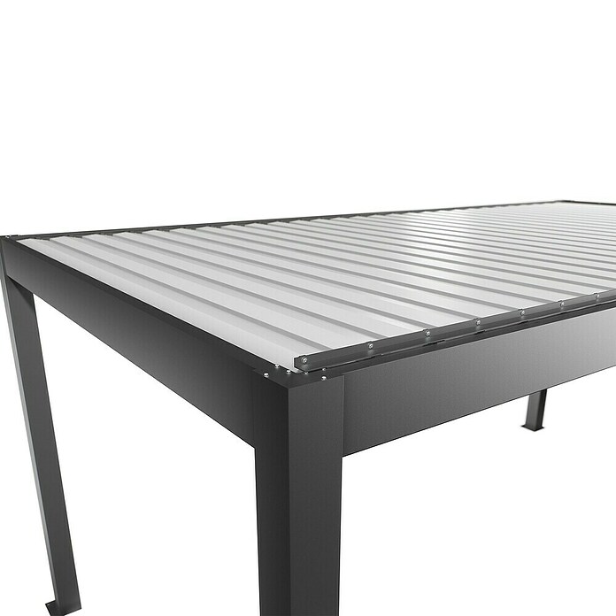 Biohort Lamellenpavillon Gr. 5,5 (B x T: 552,5 x 312 cm, Quarzgrau Metallic/Weiß, Material Gestell: Stahl) | BAUHAUS