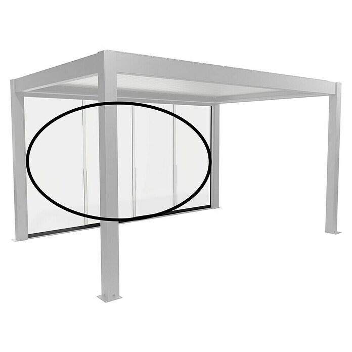 Biohort Pergola Schiebewand aus Glas (Passend für Biohort Pergola Lamellenpavillon Gr. 4,5, Dunkelgrau Metallic) | BAUHAUS