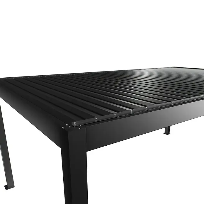 Biohort Lamellenpavillon - B x T: 608 x 367,5 cm, Dunkelgrau Metallic, Material Gestell: Stahl - Schwarze Metallpergola mit verstellbarem Lamellendach.