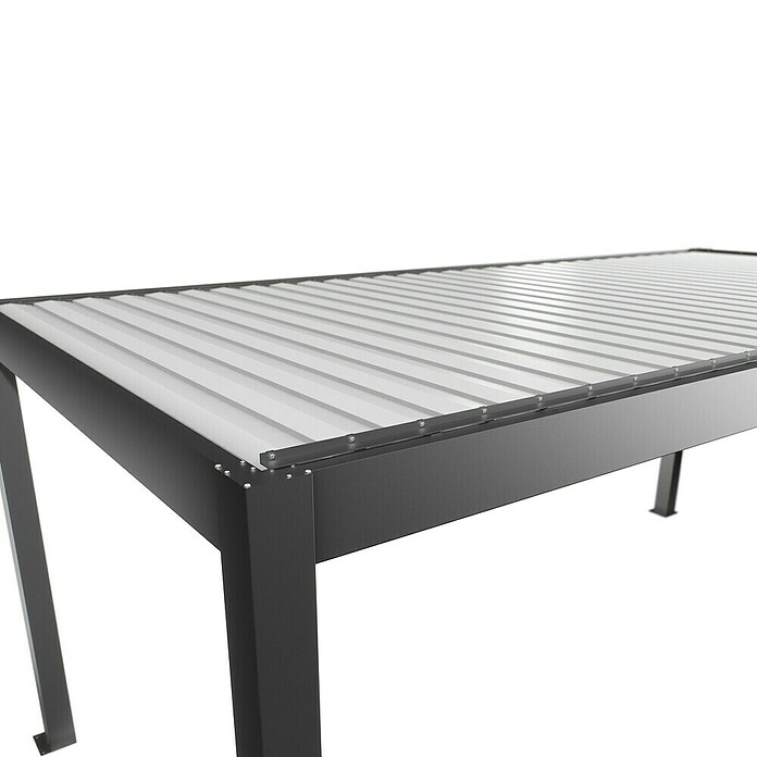 Biohort Lamellenpavillon Gr. 6 (B x T: 608 x 312 cm, Quarzgrau Metallic/Weiß, Material Gestell: Stahl) | BAUHAUS
