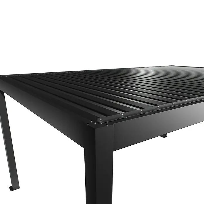 Biohort Lamellenpavillon - B x T: 522,5 x 367,5 cm, Dunkelgrau Metallic, Material Gestell: Stahl - Schwarze Aluminium-Lamellenüberdachung für Pergola.