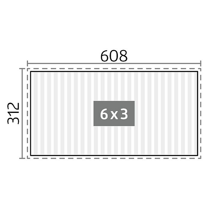 Biohort Lamellenpavillon Gr. 6 (B x T: 608 x 312 cm, Dunkelgrau Metallic, Material Gestell: Stahl) | BAUHAUS