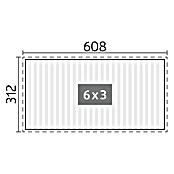 Biohort Lamellenpavillon Gr. 6 (B x T: 608 x 312 cm, Dunkelgrau Metallic, Material Gestell: Stahl) | BAUHAUS