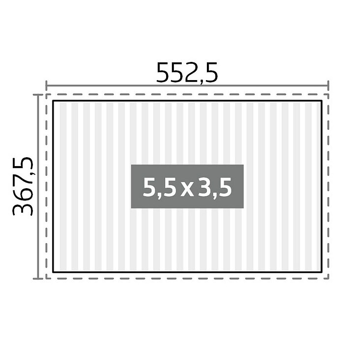 Biohort Lamellenpavillon Gr. 5,5 (B x T: 522,5 x 367,5 cm, Quarzgrau/Weiß Metallic, Material Gestell: Stahl) | BAUHAUS