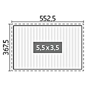 Biohort Lamellenpavillon Gr. 5,5 (B x T: 522,5 x 367,5 cm, Quarzgrau/Weiß Metallic, Material Gestell: Stahl) | BAUHAUS