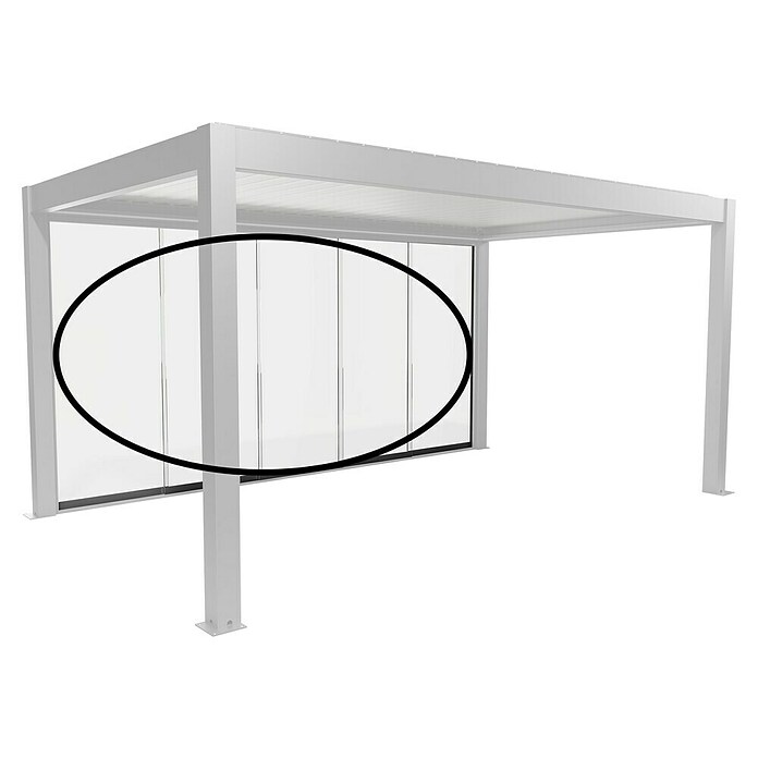 Biohort Pergola Schiebewand aus Glas (Passend für Biohort Pergola Lamellenpavillon Gr. 5, Quarzgrau Metallic) | BAUHAUS