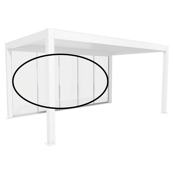 Biohort Pergola Schiebewand aus Glas (Passend für Biohort Pergola Lamellenpavillon Gr. 5, Weiß) | BAUHAUS