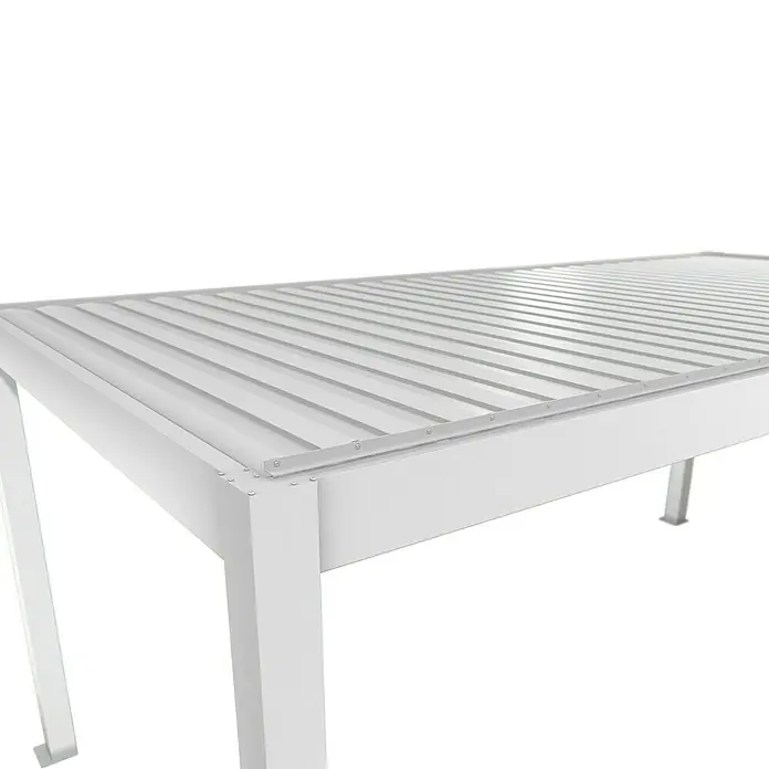 Biohort Lamellenpavillon - B x T: 608 x 312 cm, Weiß, Material Gestell: Stahl - Weiße Lamellenstruktur aus Metall mit Standbeinen.