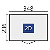 Biohort Neo Gerätehaus 2D (Außenbreite inkl. Dachüberstand: 348 cm, Außentiefe inkl. Dachüberstand: 236 cm, Stahl, Quarzgrau, Einzeltür) | BAUHAUS