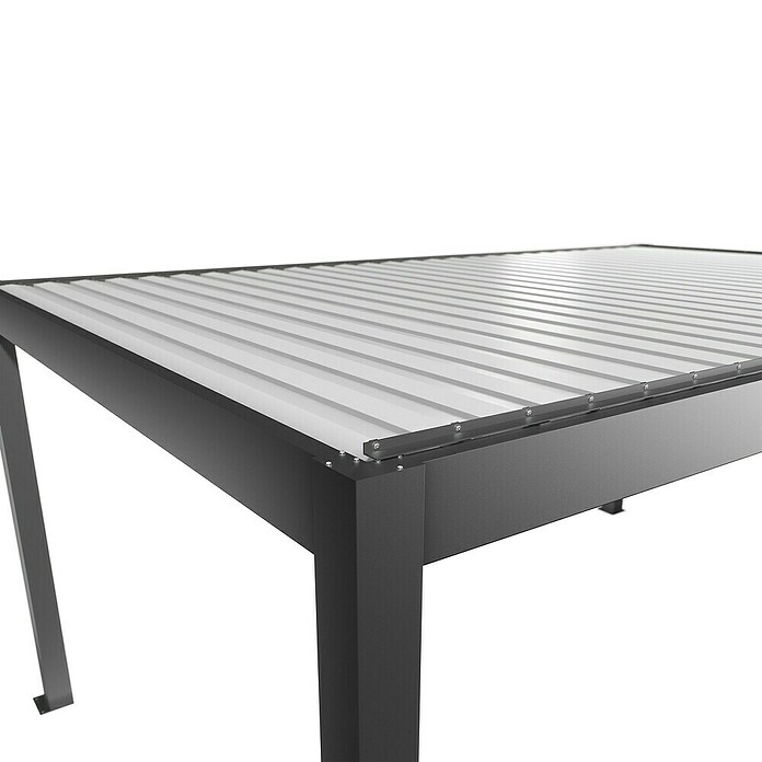 Biohort Lamellenpavillon Gr. 5,5 (B x T: 522,5 x 367,5 cm, Quarzgrau/Weiß Metallic, Material Gestell: Stahl) | BAUHAUS