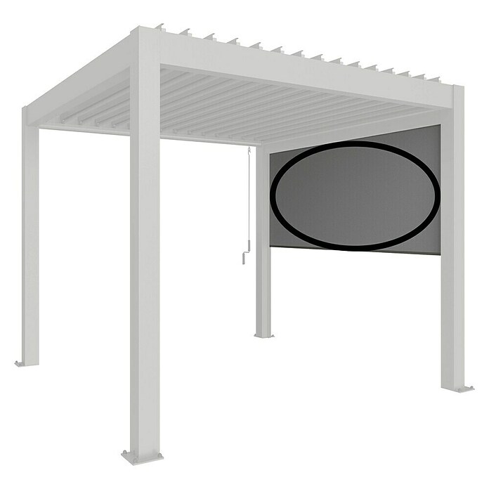 Biohort Pergola Sonnenschutz Rollo elektrisch (364 x 10 x 235 cm, Passend für Biohort Pergola Lamellenpavillon Gr. 4, Quarzgrau Metallic) | BAUHAUS