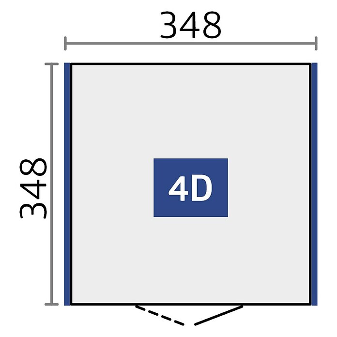 Biohort Neo Gerätehaus 4D (Außenbreite inkl. Dachüberstand: 348 cm, Außentiefe inkl. Dachüberstand: 348 cm, Stahl, Silber-Metallic, Doppeltür) | BAUHAUS