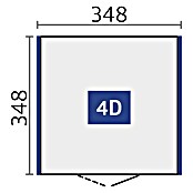 Biohort Neo Gerätehaus 4D (Außenbreite inkl. Dachüberstand: 348 cm, Außentiefe inkl. Dachüberstand: 348 cm, Stahl, Silber-Metallic, Doppeltür) | BAUHAUS