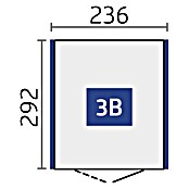 Biohort Neo Gerätehaus 3B (Außenbreite inkl. Dachüberstand: 236 cm, Außentiefe inkl. Dachüberstand: 292 cm, Stahl, Dunkelgrau-Metallic, Doppeltür) | BAUHAUS